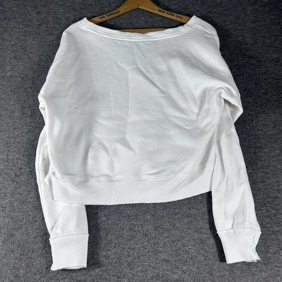 Abercrombie & Fitch Sweatshirt Womens Cropped Boxy Fit Size M V-Neck Preppy Y2K - Picture 2 of 6